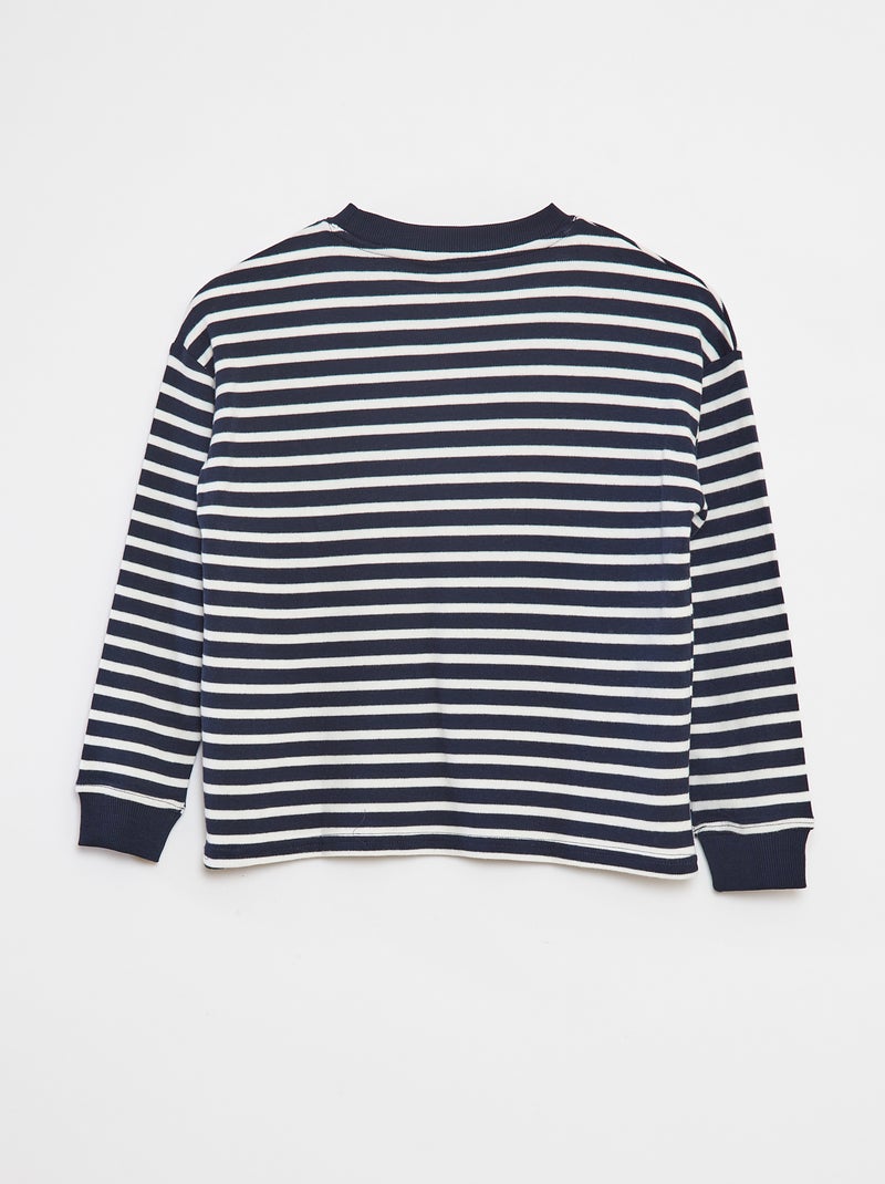 T-shirt à manches longues rayé Bleu - Kiabi