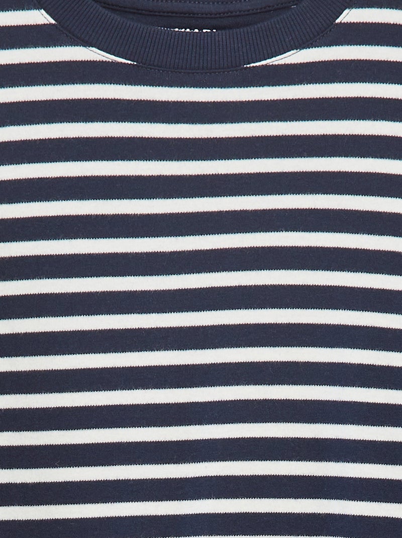 T-shirt à manches longues rayé Bleu - Kiabi