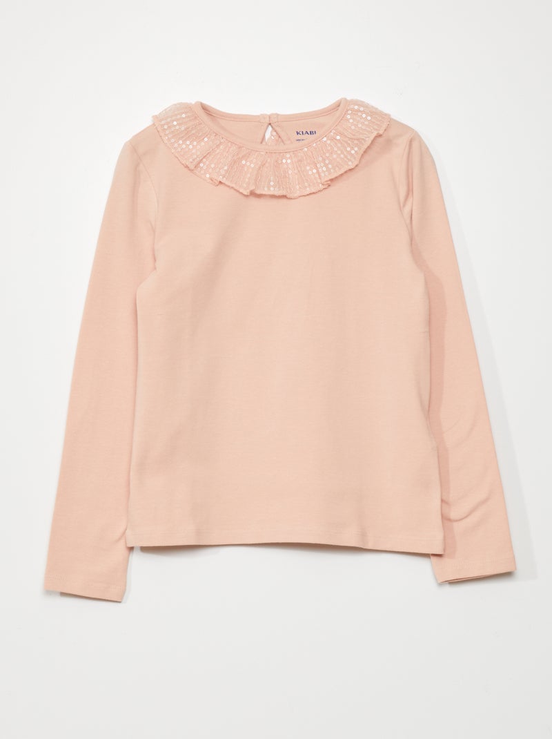 T-shirt à manches longues Rose - Kiabi