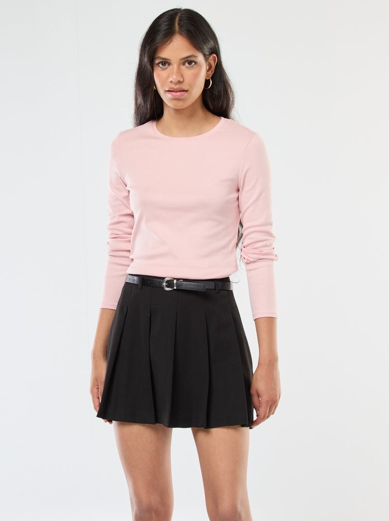 T-shirt à manches longues Rose - Kiabi