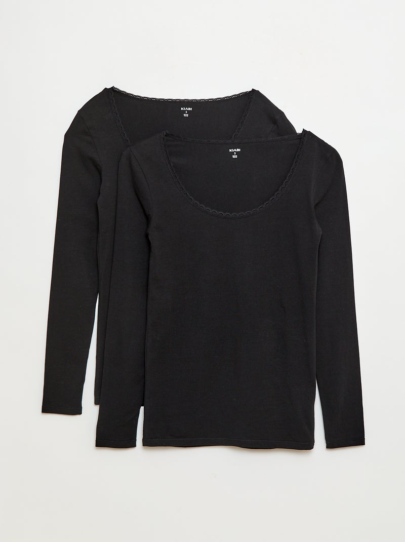 T-shirt à manches longues sous-vêtement Noir - Kiabi