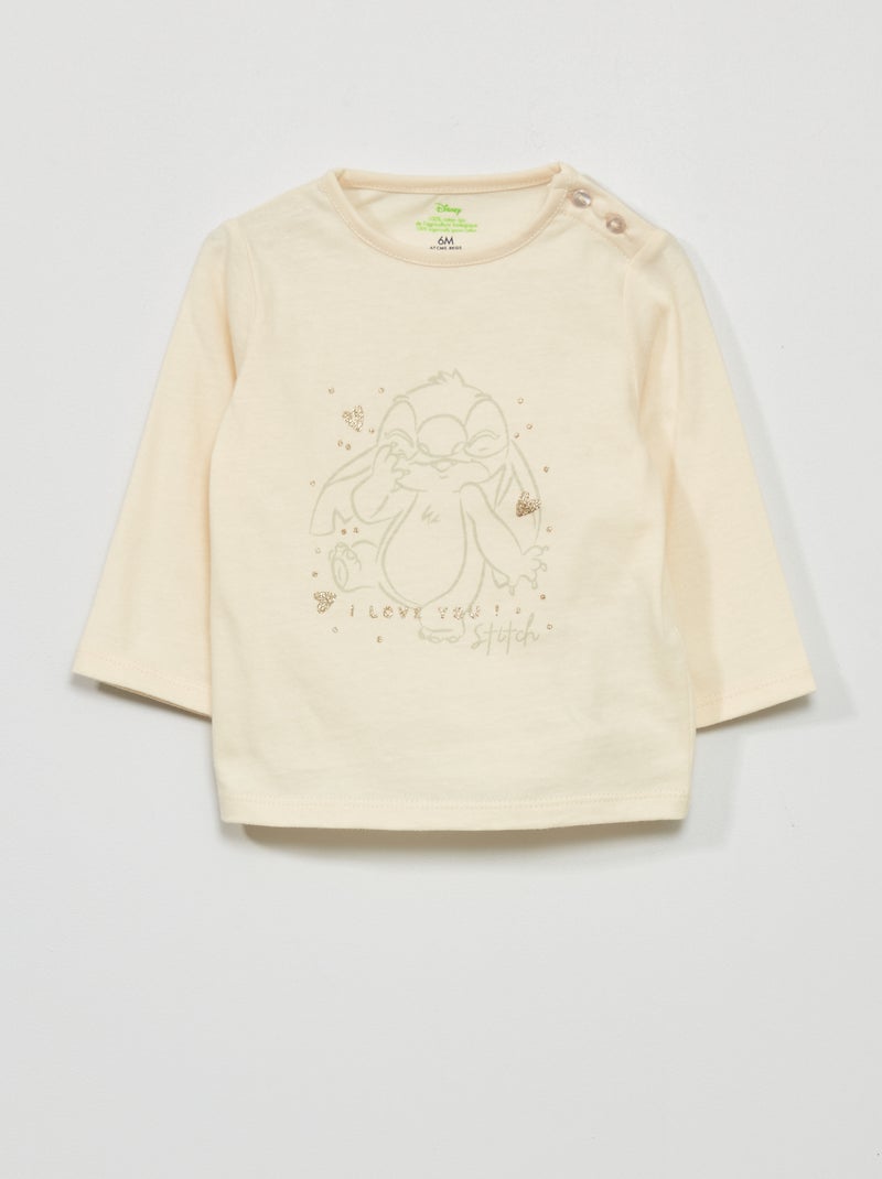 T-shirt à manches longues 'Stitch' Blanc - Kiabi