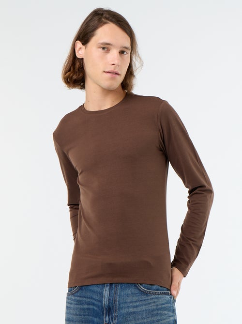 T-shirt à manches longues uni - Kiabi