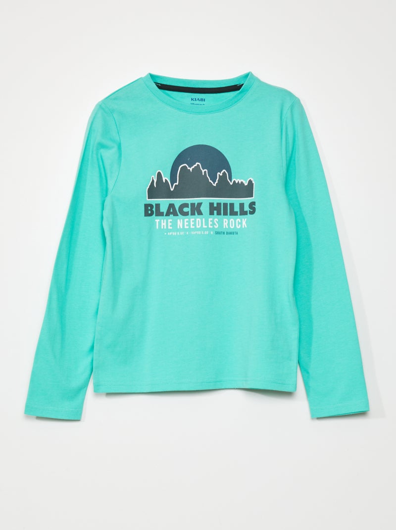 T-shirt à manches longues Vert - Kiabi
