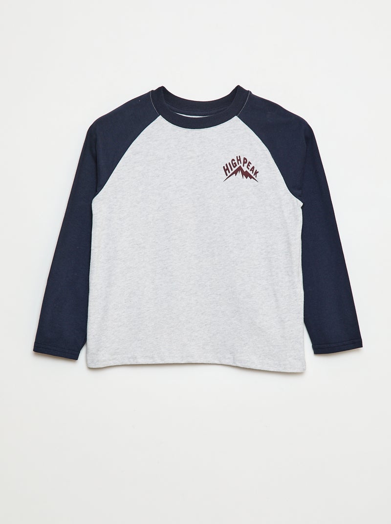 T-shirt à manches raglans Bleu - Kiabi