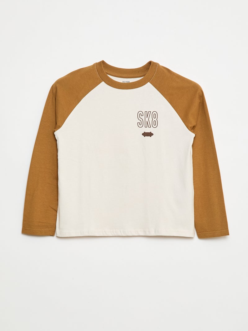 T-shirt à manches raglans Jaune - Kiabi