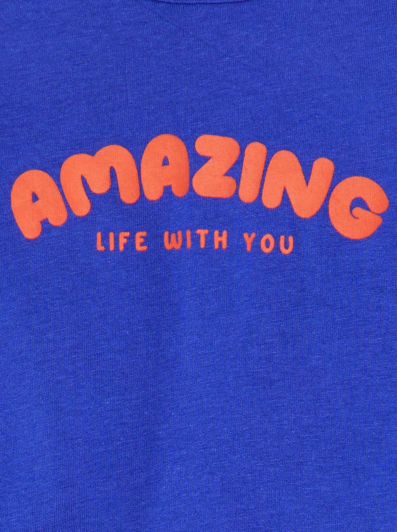 T-shirt à message BLEU - Kiabi
