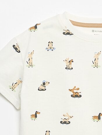 T-shirt à motif et à manches courtes
