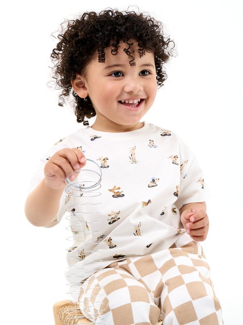 T-shirt à motif et à manches courtes - Kiabi