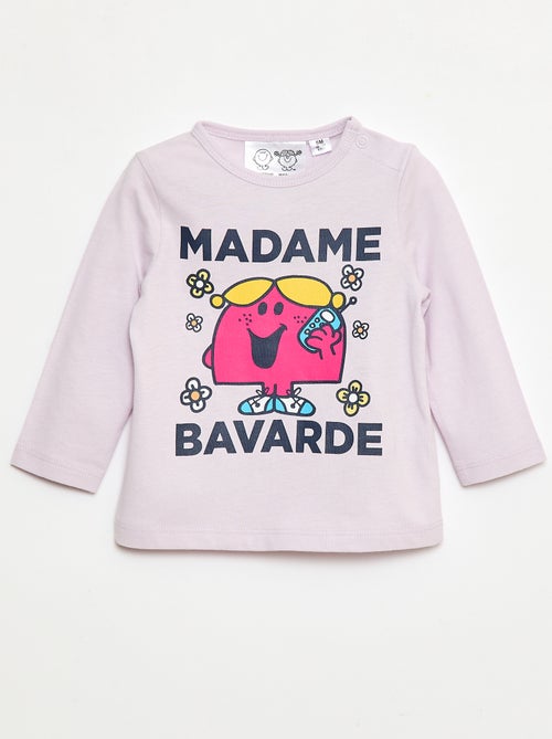 T-shirt à motif 'Monsieur Madame' en coton - Kiabi