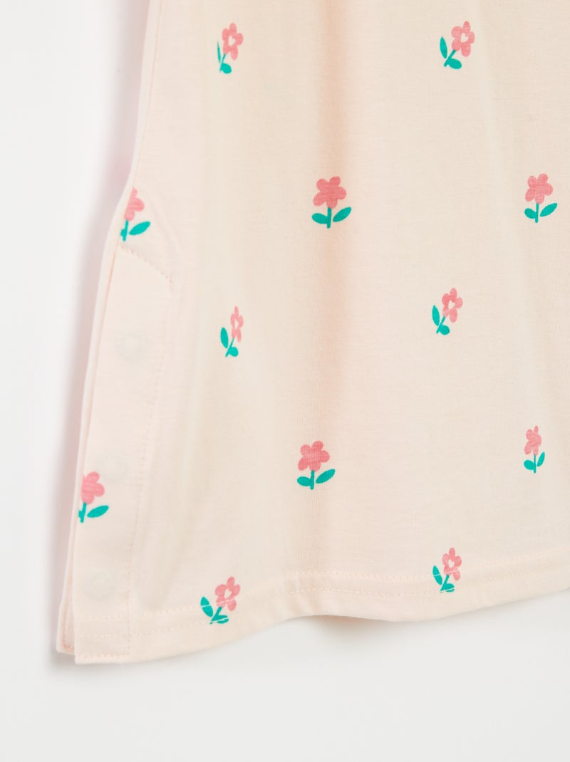 T-shirt à motif ouverture pressionnée à l'épaule - collection facile à enfiler ROSE - Kiabi