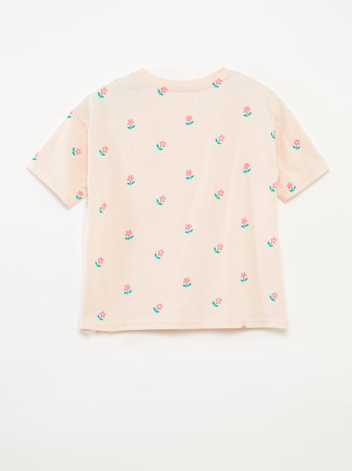 T-shirt à motif ouverture pressionnée à l'épaule - collection facile à enfiler - Kiabi