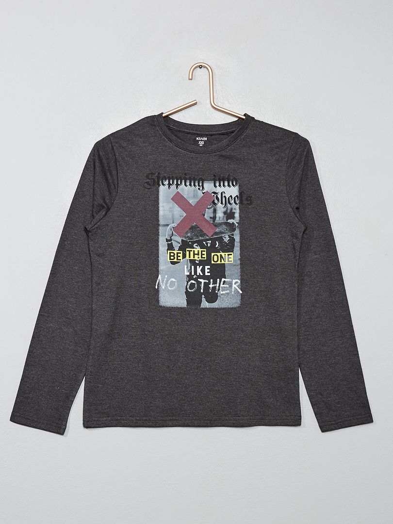 T-shirt à print gris/skate - Kiabi