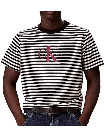 T-Shirt à Rayure Homme Calvin Klein Jeans