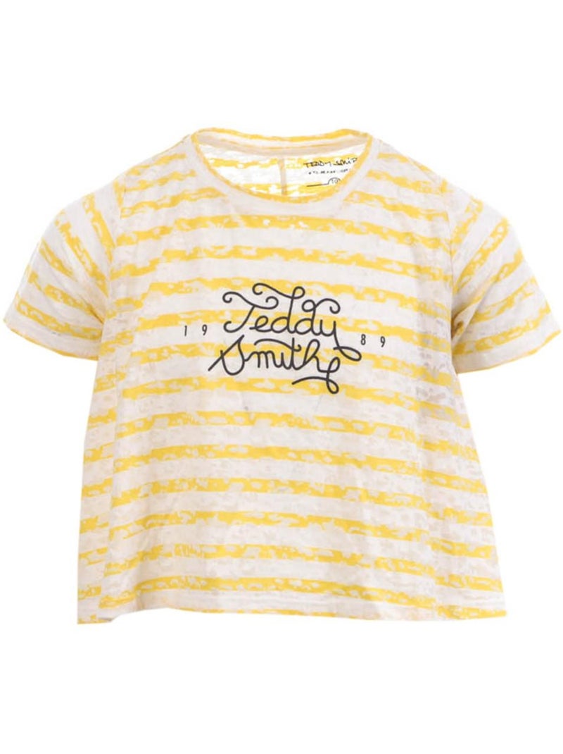 T-shirt à rayures fille teddy smith Jaune - Kiabi