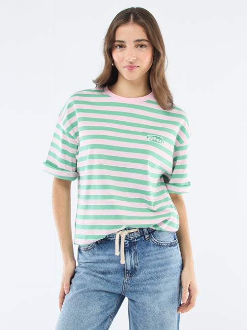T-shirt à rayures large - Kiabi
