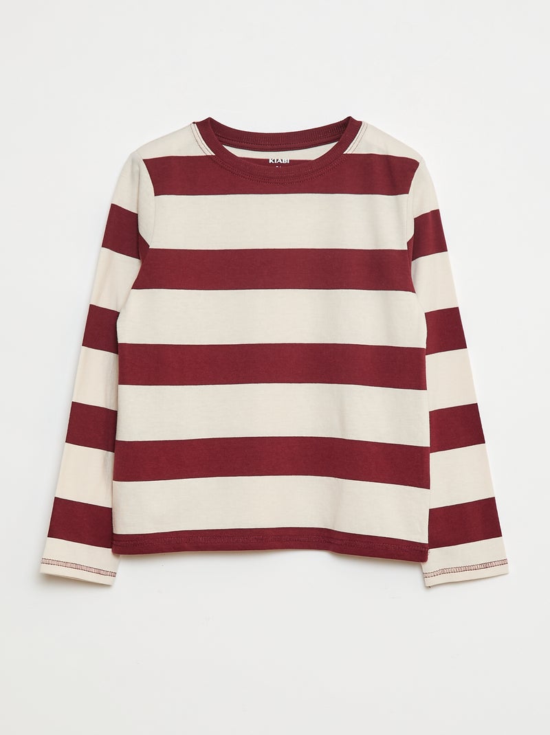 T-shirt à rayures Marron - Kiabi