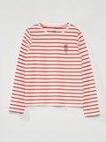 T-shirt à 'rayures' Rouge/blanc - Kiabi