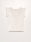 T-shirt à volants blanc - Kiabi