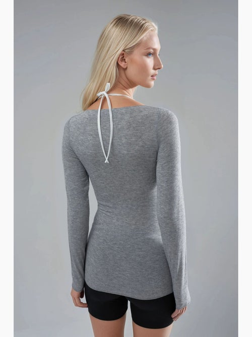 T-shirt aansluitend boothals lange mouw busem - Kiabi T-shirt aansluitend boothals lange mouw busem - Kiabi