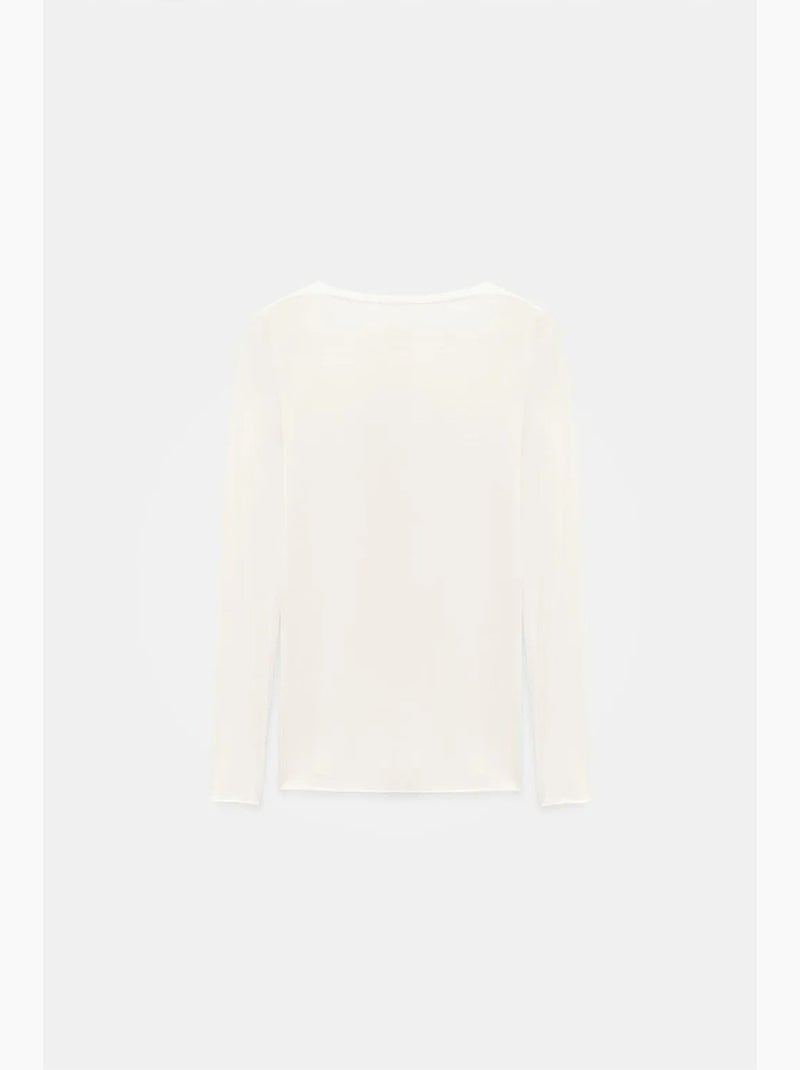 T-shirt aansluitend v-hals lange mouw dilvin Wit - Kiabi