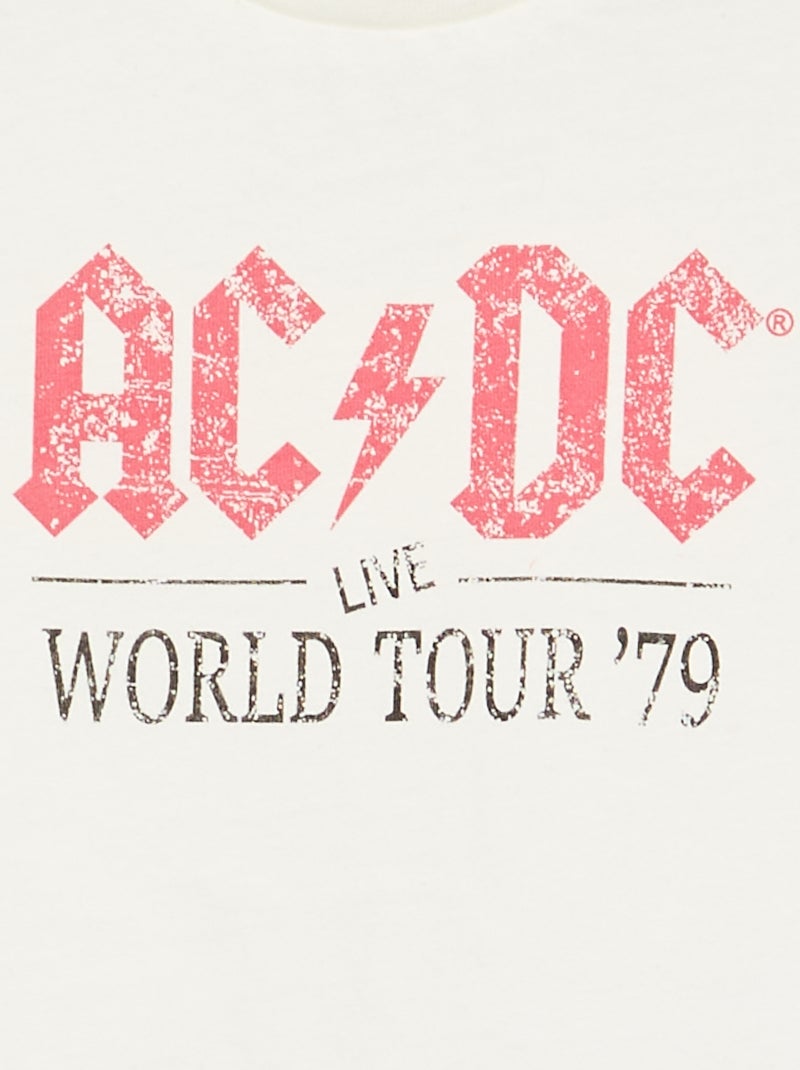 T-shirt 'AC DC' à manches courtes Blanc - Kiabi