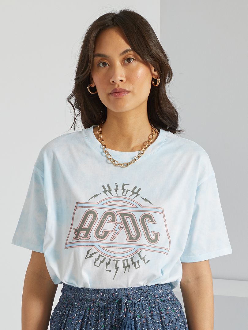 T-shirt 'AC-DC' Bleu - Kiabi