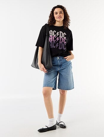 T-shirt 'AC/DC' met korte mouwen