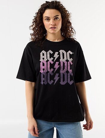 T-shirt 'AC/DC' met korte mouwen