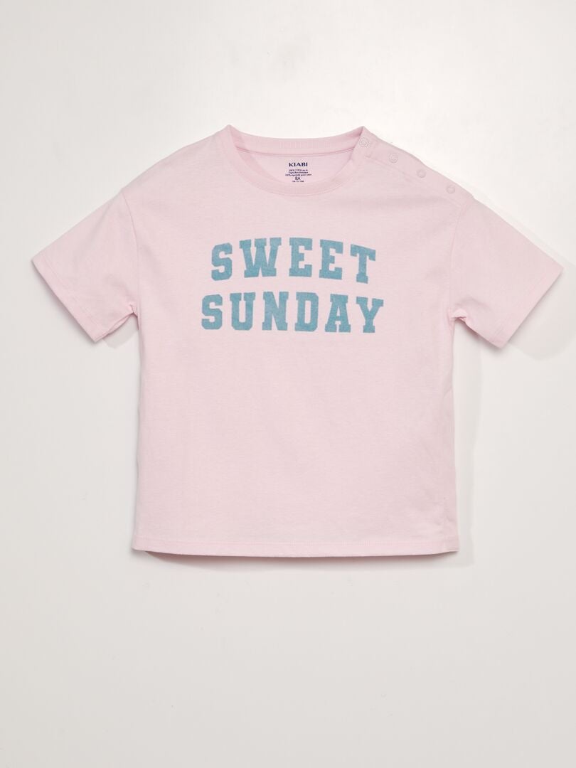 T-shirt adaptatif 'Sweet Sunday' Rose - Kiabi