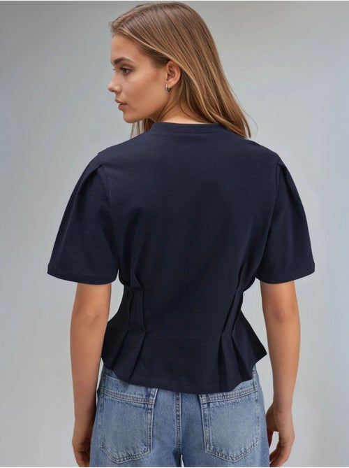 T-shirt ajusté à col rond hiccup - Kiabi