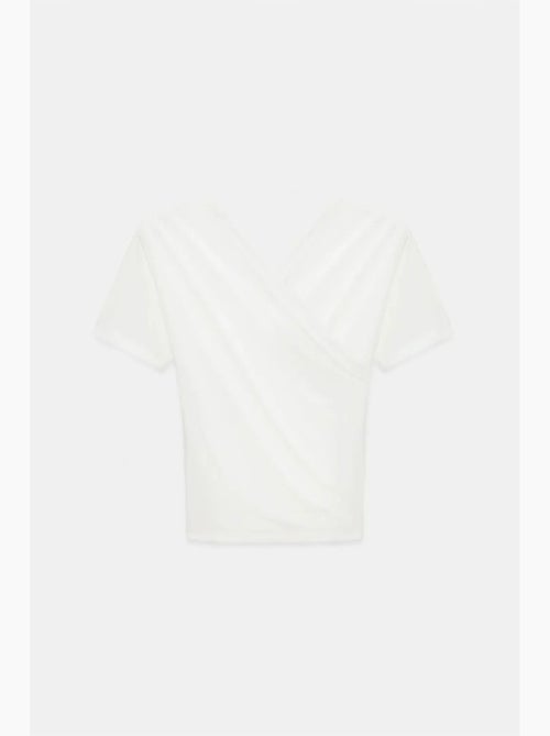 T-shirt ajusté col v jersey manches courtes dilvin - Kiabi