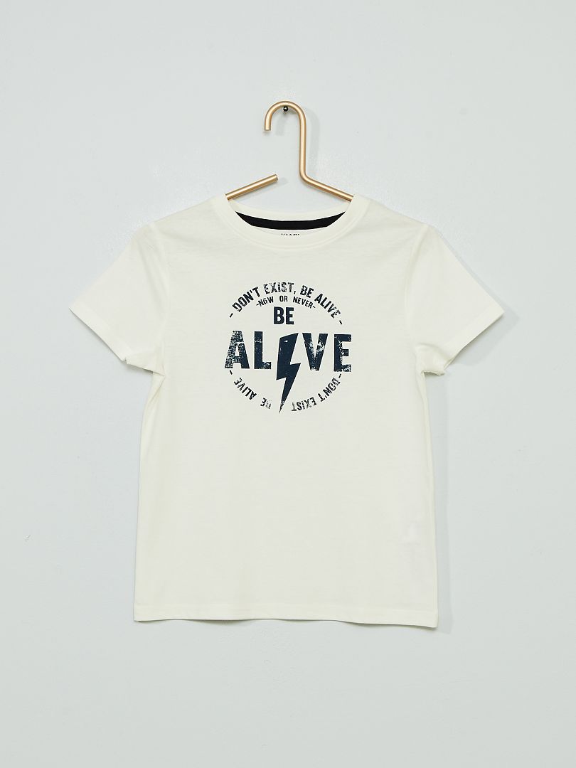 T-shirt 'alive' écru - Kiabi