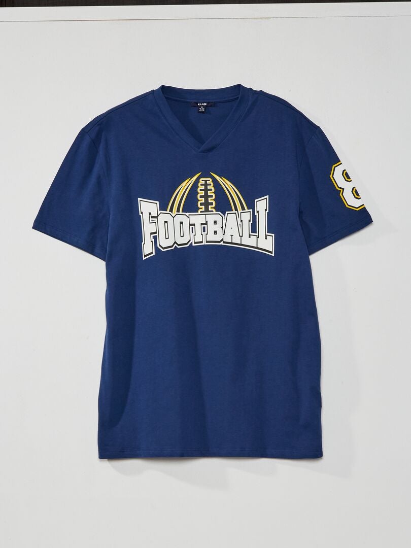 T-shirt 'American football' BLAUW - Kiabi