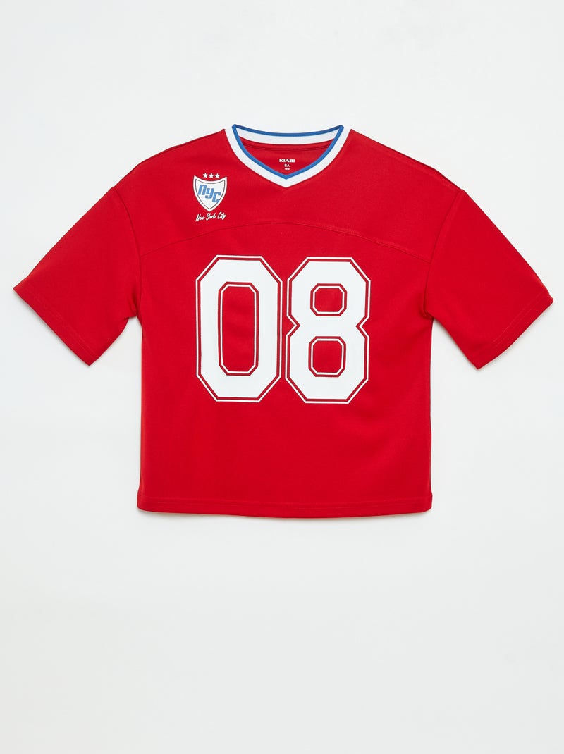 T-shirt 'American Sports' Rood - Kiabi