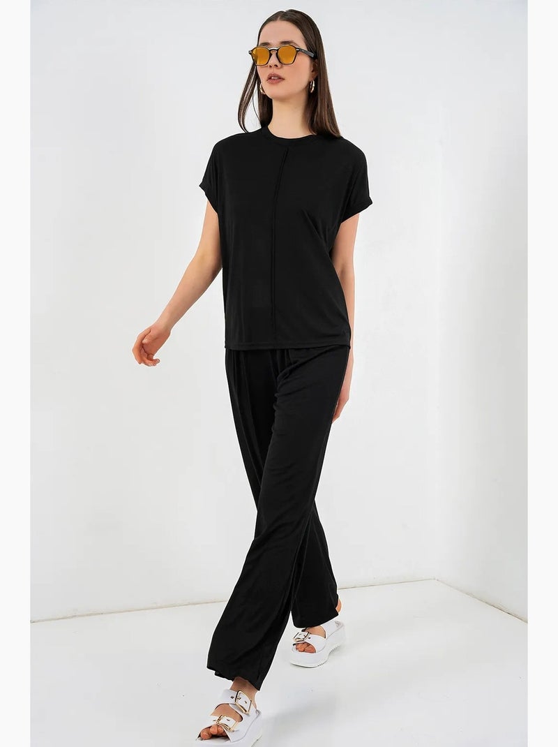 T-shirt ample col rond manches courtes bdart Noir - Kiabi