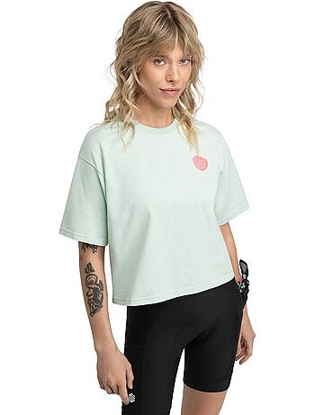 T-shirt ample manches courtes cyclotourisme femme cyclisme femme reef light gree