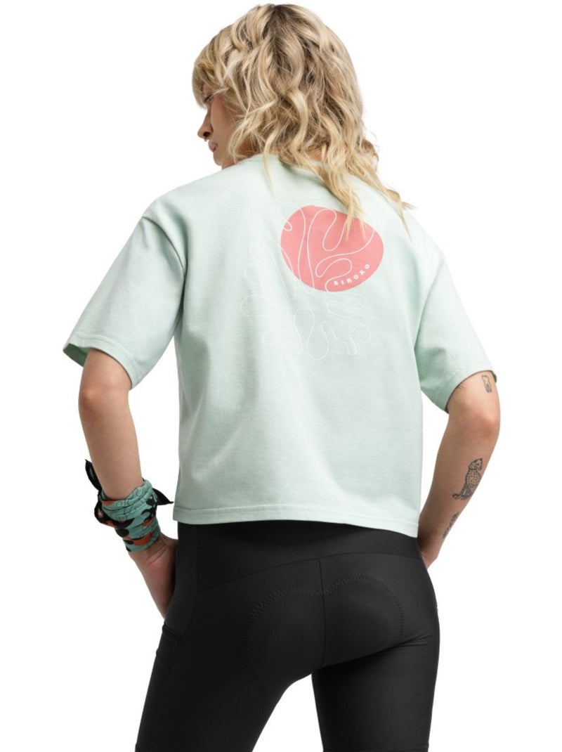 T-shirt ample manches courtes cyclotourisme femme cyclisme femme reef light gree Vert - Kiabi