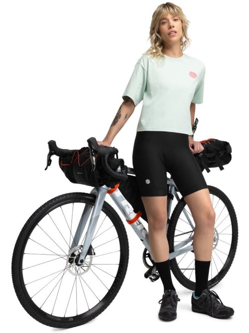 T-shirt ample manches courtes cyclotourisme femme cyclisme femme reef light gree - Kiabi