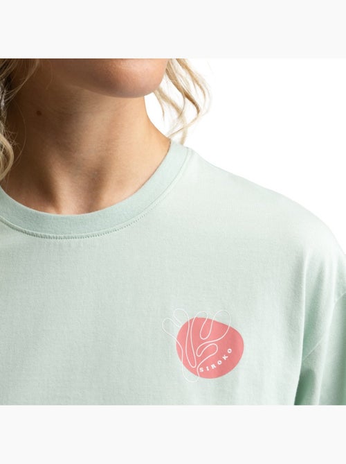 T-shirt ample manches courtes cyclotourisme femme cyclisme femme reef light gree - Kiabi