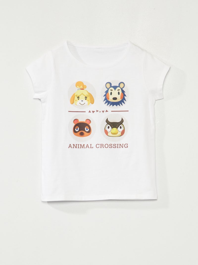T-shirt 'Animal Crossing' manches courtes blanc - Kiabi