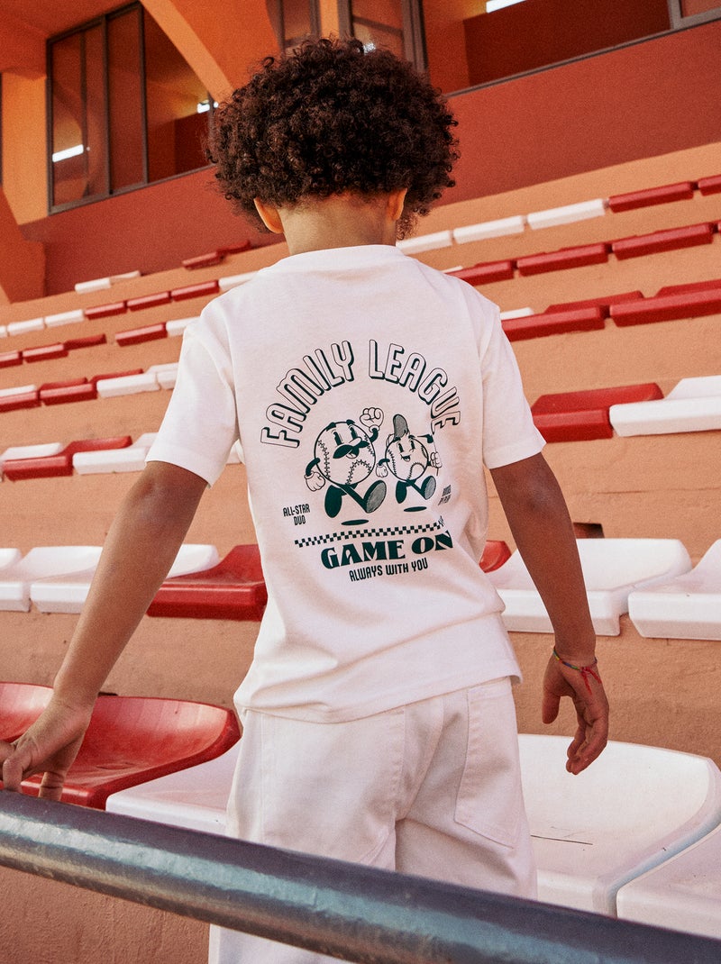 T-shirt animé fête des pères Blanc - Kiabi