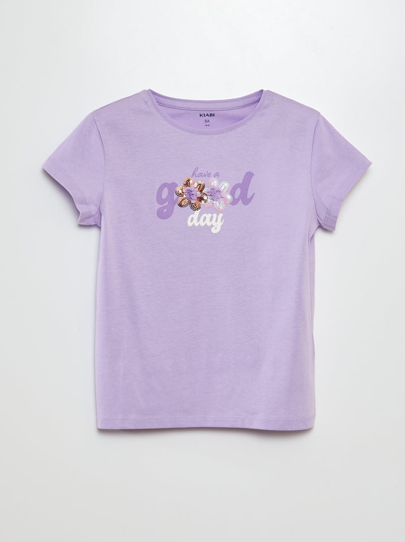 T-shirt animé Violet - Kiabi