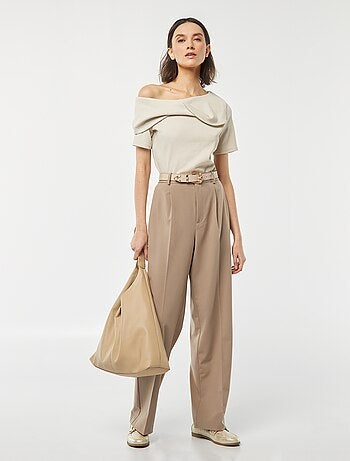 T-shirt asymétrique en maille crêpe