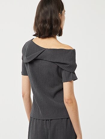 T-shirt asymétrique en maille crêpe