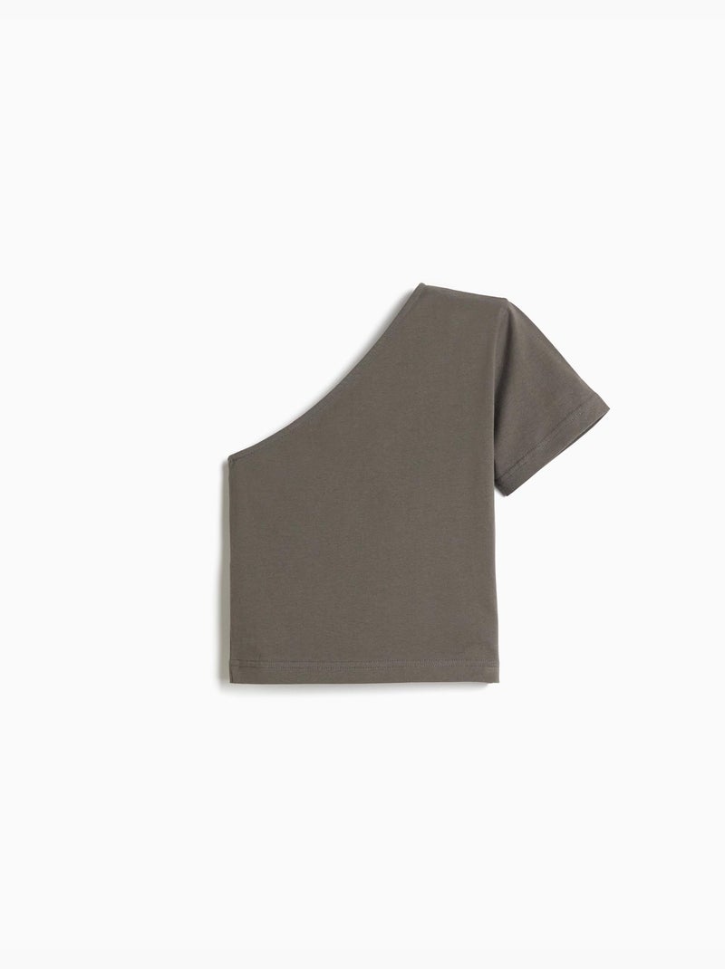 T-shirt asymétrique, MO Fashion Gris - Kiabi