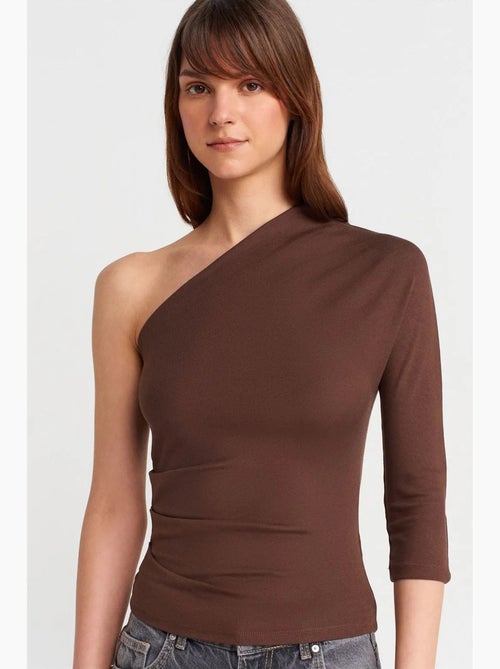 T-shirt asymmetrisch met uitsnijding lange mouwen dilvin - Kiabi T-shirt asymmetrisch met uitsnijding lange mouwen dilvin - Kiabi