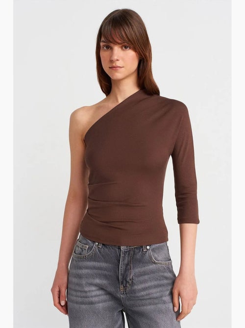 T-shirt asymmetrisch met uitsnijding lange mouwen dilvin - Kiabi T-shirt asymmetrisch met uitsnijding lange mouwen dilvin - Kiabi