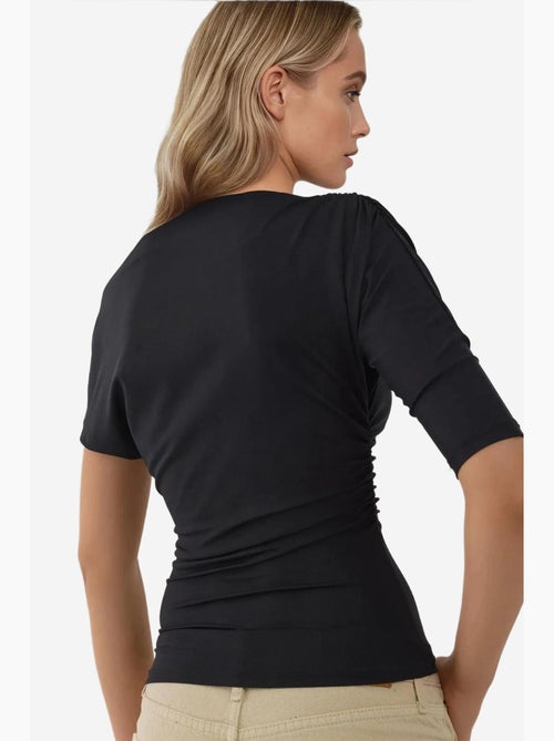 T-shirt asymmetrische hals gebreid lange mouw hiccup - Kiabi T-shirt asymmetrische hals gebreid lange mouw hiccup - Kiabi