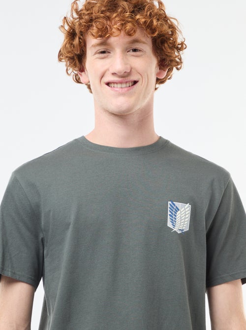 T-shirt 'Attaque des titans' en coton - Kiabi